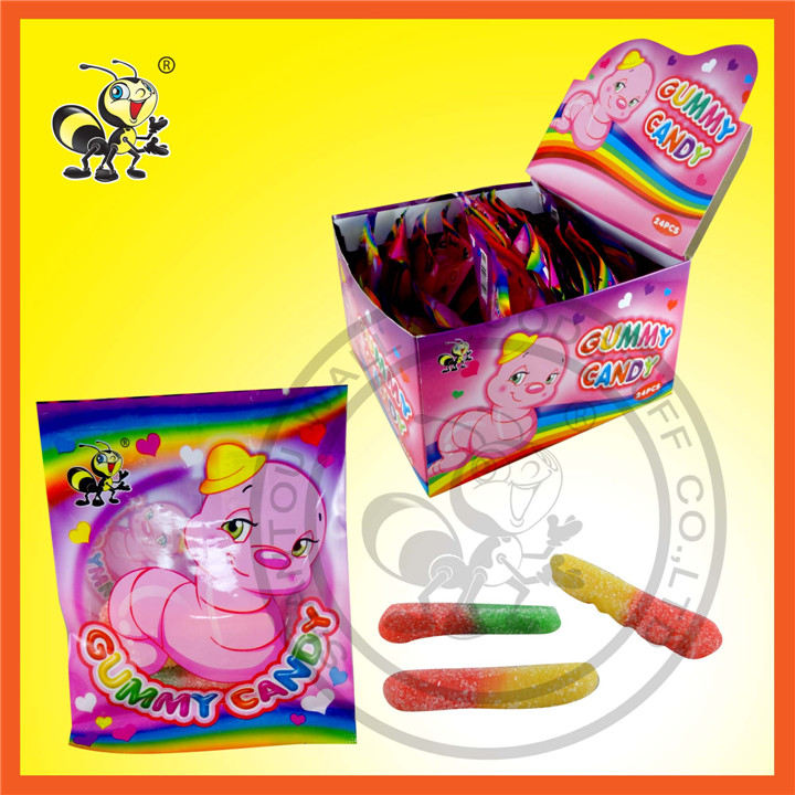 Beatiful Earthworm Shape Gummy Candy Good Taste