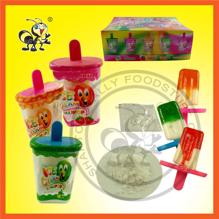 Nice Taste Sour Powder With Ice Cream Lollipop