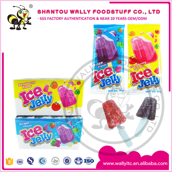 Ice Cream Shape Fruit Assorted Sugar Coated Jelly Pop Candy