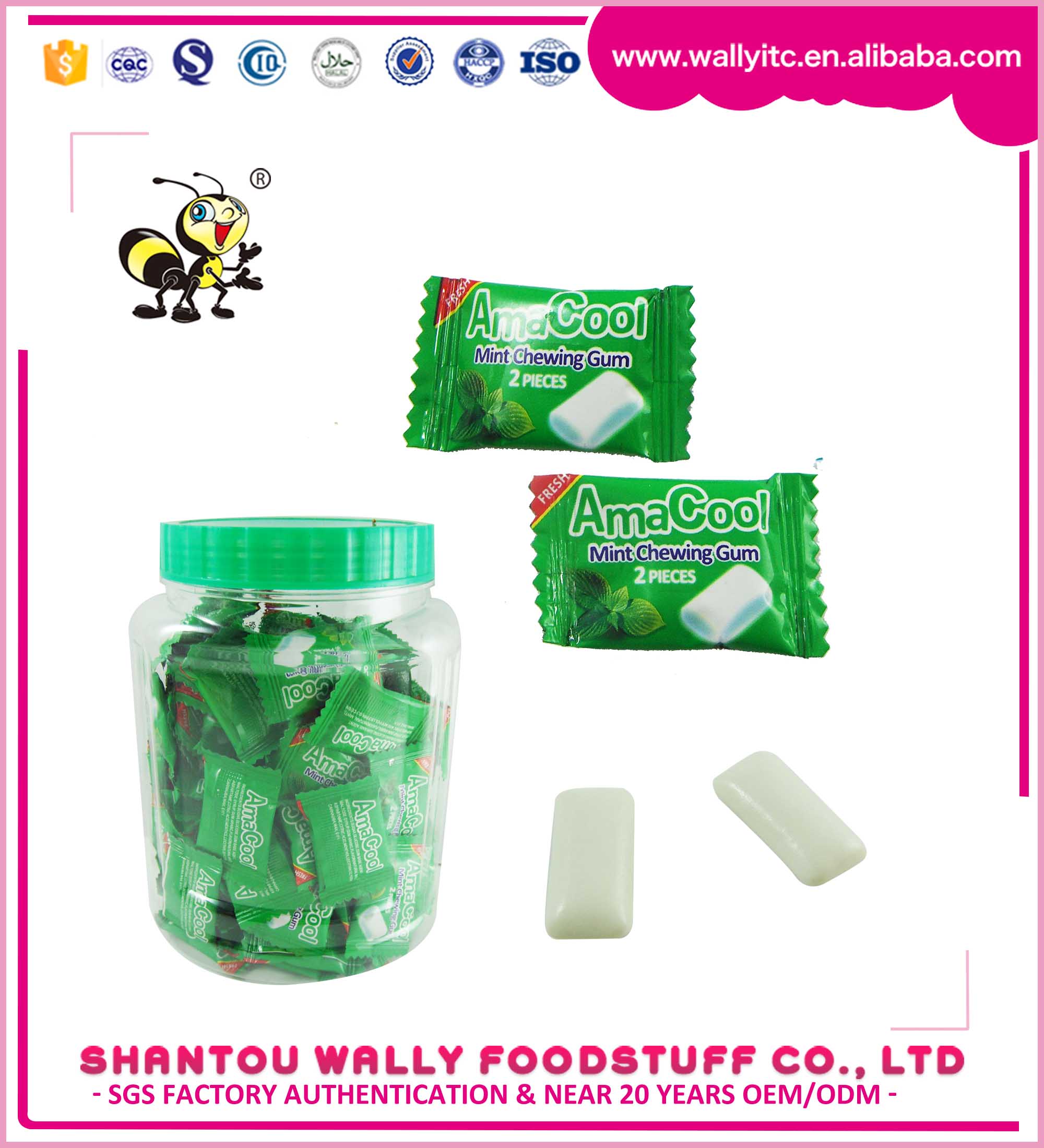 2 Pcs Mint Chewing Gum