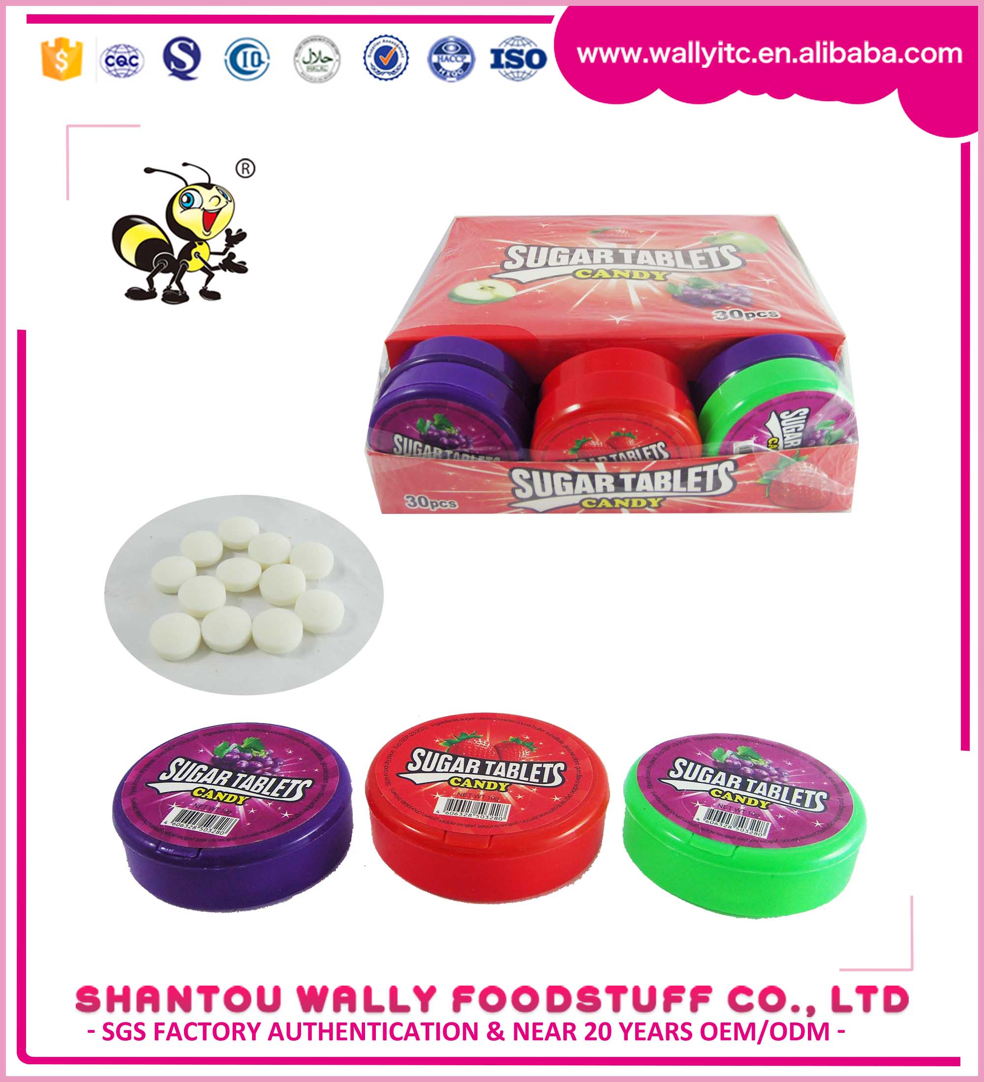 Round box Fruity Sugar Tablet