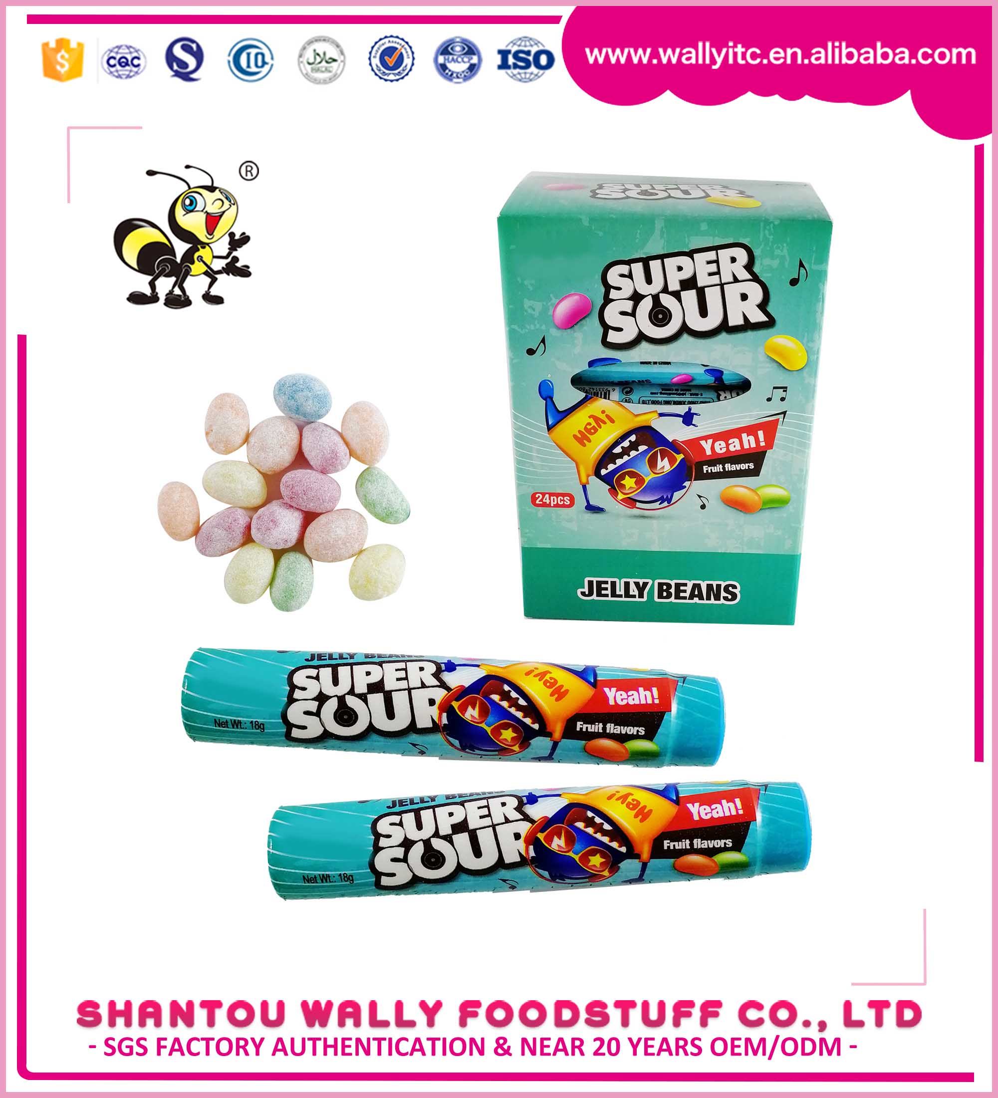 Super Sour Fruit Flavors Jelly Beans