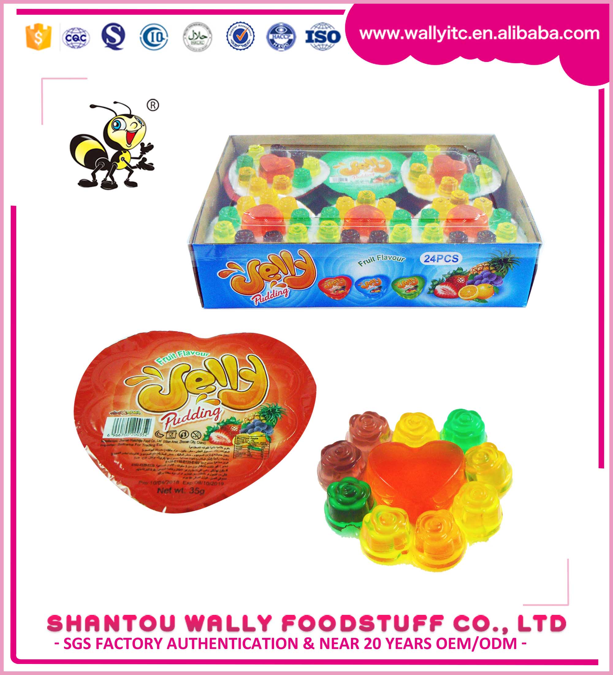 Heart Shaped Fruit Flavour Jelly Little Flower Shaped Jelly